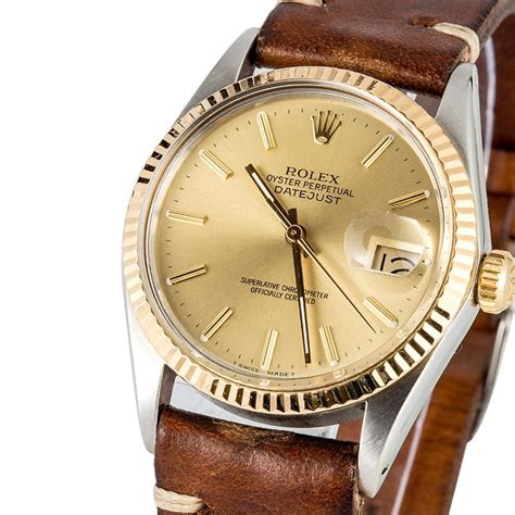 rolex datejust with leather band